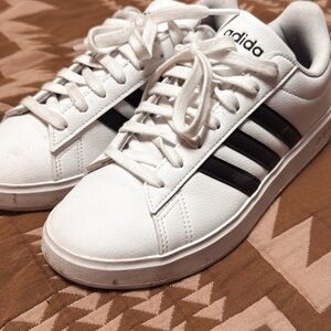 Adidas Classic White Sneakers with Black Stripes